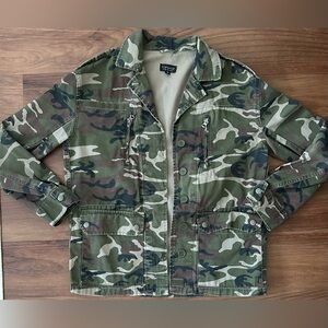 Topshop Camo Utility Jacket, size 6